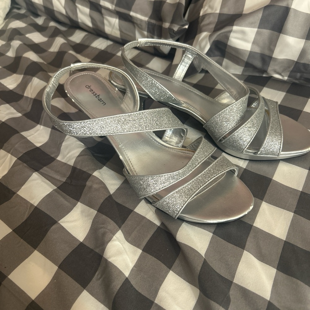 Dress Barn Silver Strappy Heels